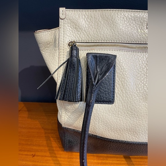 Kate Spade~Southport Avenue Alessa Satchel Leather
Handbag Dune/Black - Picture 7 of 10